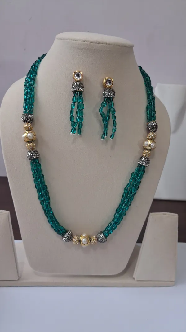 White_Hydro_Quartz_Zircon_Pearl_Beaded_Necklace_For_Women