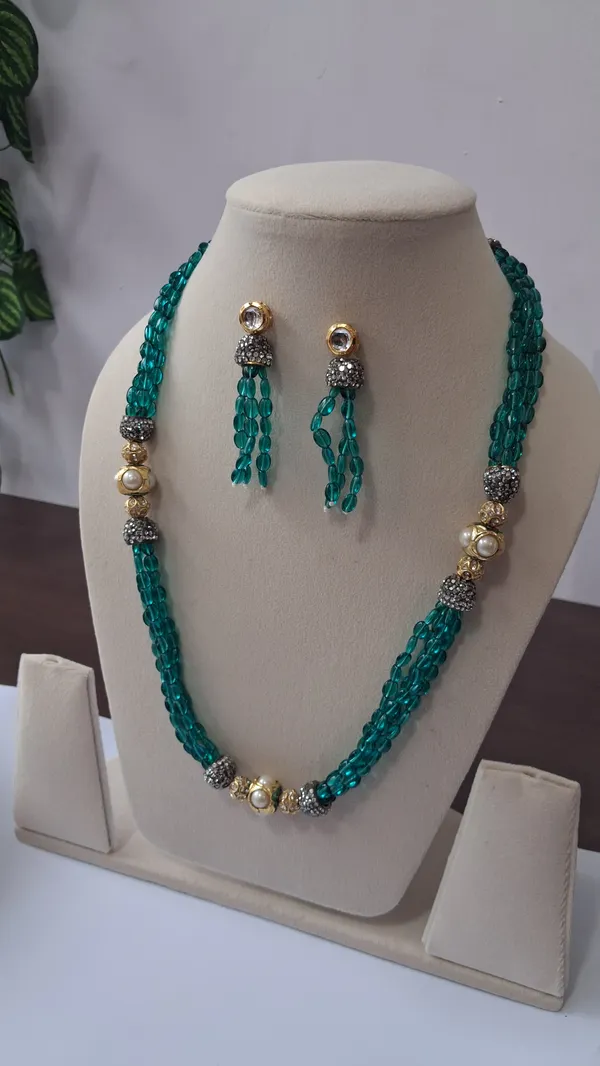 White_Hydro_Quartz_Zircon_Pearl_Beaded_Necklace_For_Women