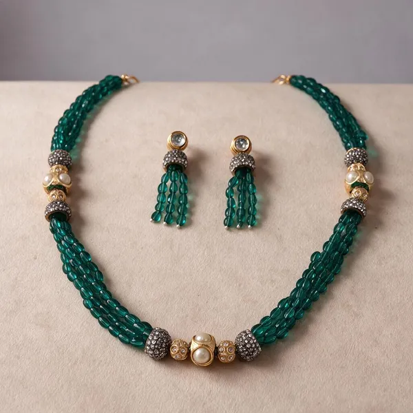 White_Hydro_Quartz_Zircon_Pearl_Beaded_Necklace_For_Women