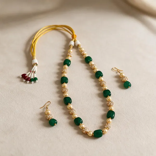 Gold_Multicolor_Quartz_Brass_Cubic_Zirconia_Pearl_Beaded_Necklace_For_Women