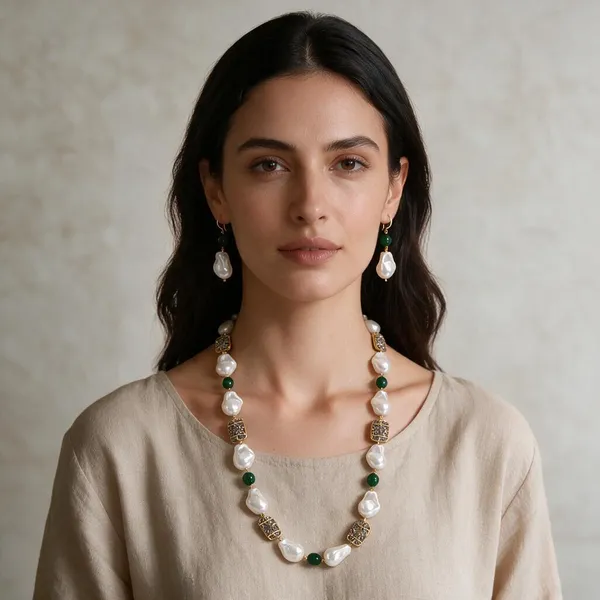 Gold_And_White_Natural_Quartz_Mother_Of_Pearl_Brass_Necklace_For_Women