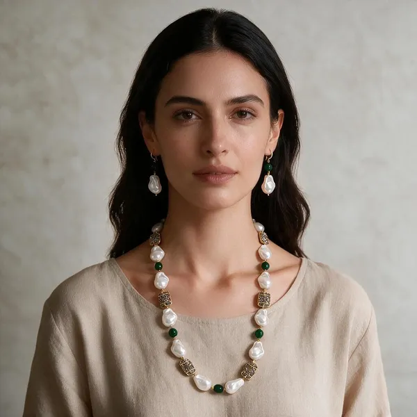 Gold_And_White_Natural_Quartz_Mother_Of_Pearl_Brass_Necklace_For_Women