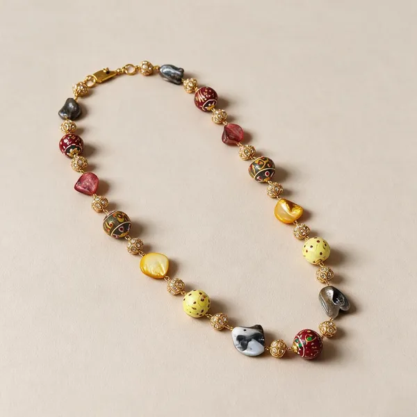 Gold_White_Brass_Pearl_Cubic_Zirconia_Deco_Beaded_Necklace_For_Women