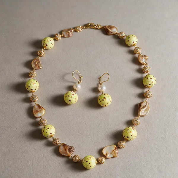 Gold_White_Brass_Pearl_Cubic_Zirconia_Deco_Necklace_For_Women
