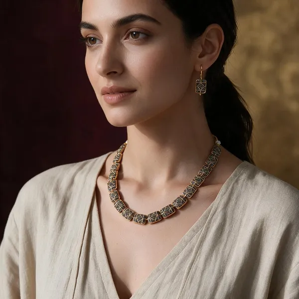 Gold_Multicolor_Brass_Cubic_Zirconia_Beaded_Necklace_For_Women
