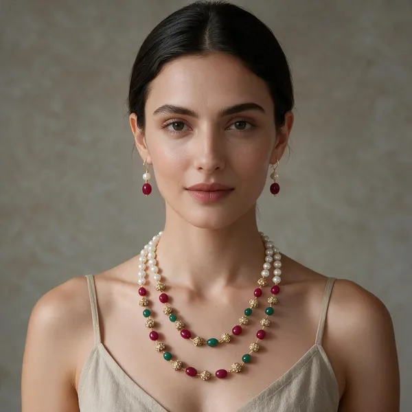 Gold_Multicolor_Quartz_Pearl_Brass_Cubic_Zirconia_Necklace_For_Women