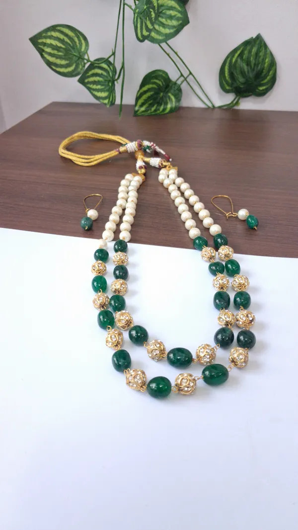 Gold_Multicolor_Quartz_Pearl_Brass_Cubic_Zirconia_Necklace_For_Women