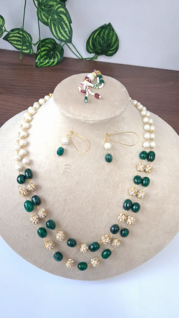 Gold_Multicolor_Quartz_Pearl_Brass_Cubic_Zirconia_Necklace_For_Women