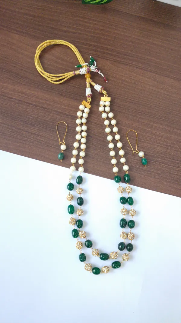 Gold_Multicolor_Quartz_Pearl_Brass_Cubic_Zirconia_Necklace_For_Women