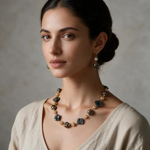 Gold_White_Brass_Pearl_Cubic_Zirconia_Deco_Beaded_Necklace_For_Women
