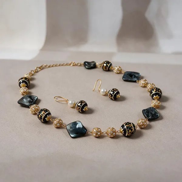 Gold_White_Brass_Pearl_Cubic_Zirconia_Deco_Beaded_Necklace_For_Women