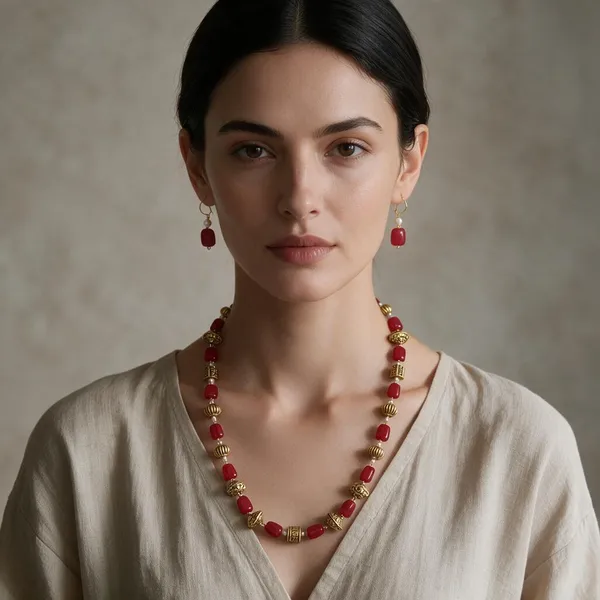 Natural_Red_Onyx_Stone_Beaded_Necklace_&_Earrings_Set_with_Brass_Beads_for_Women