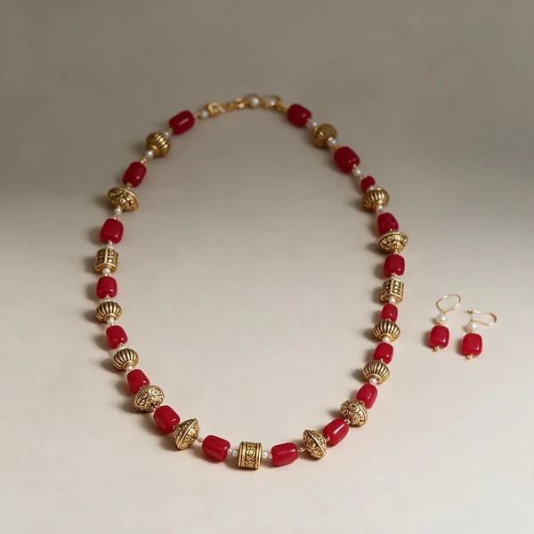 Natural_Red_Onyx_Stone_Beaded_Necklace_&_Earrings_Set_with_Brass_Beads_for_Women