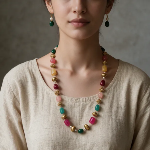 Multicolor_Pearl_Quartz_Stone_Beaded_Necklace_For_Women
