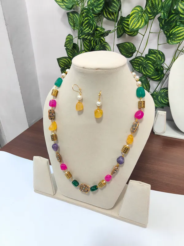 Multicolor_Quartz_Amethyst_Pearl_Statement_Necklace_For_Women