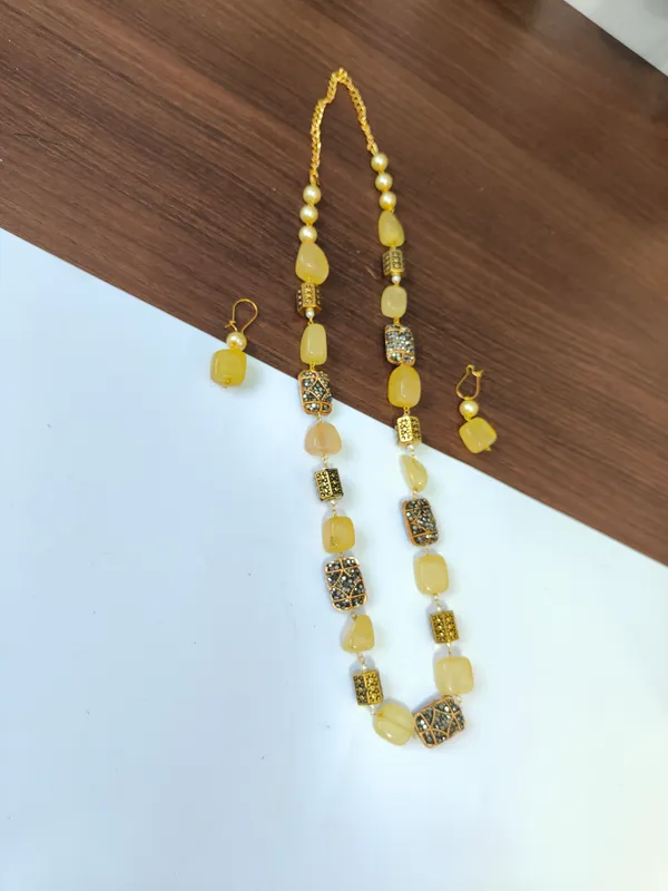 Yellow_Quartz_Pearl_Necklace