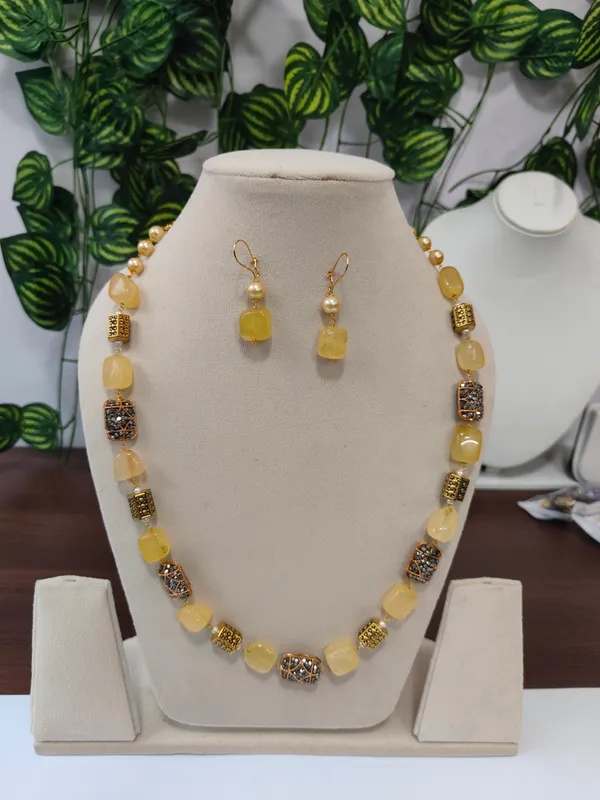 Yellow_Quartz_Pearl_Necklace