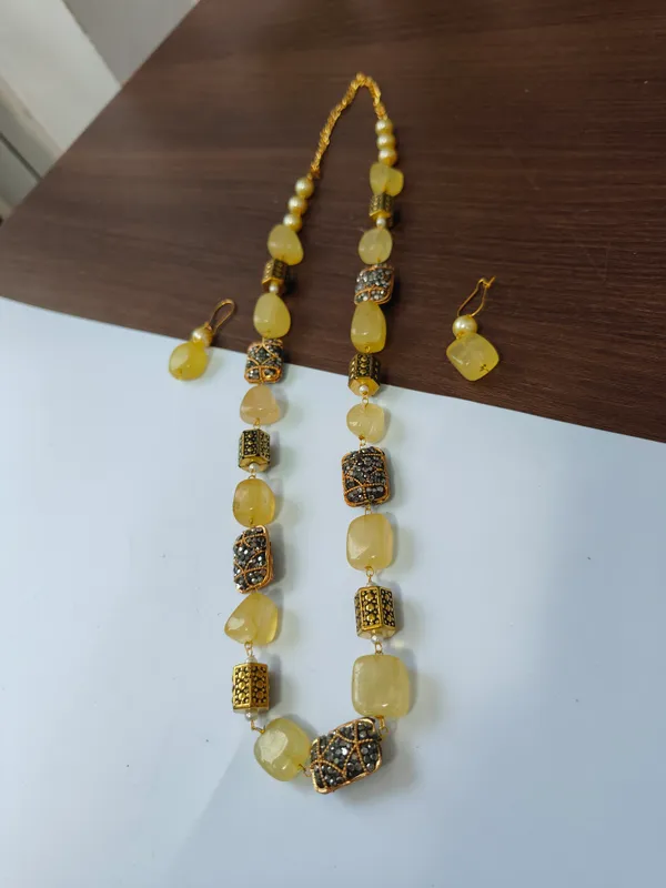 Yellow_Quartz_Pearl_Necklace