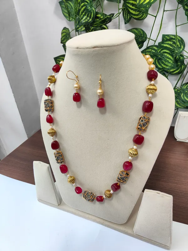 Red_Quartz_Pearl_Necklace