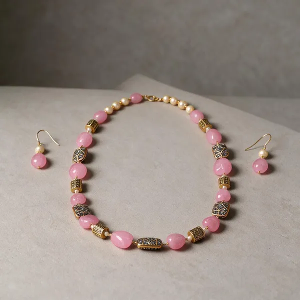 Pink_White_Quartz_Pearl_Brass_Necklace_For_Women