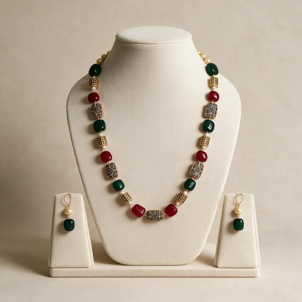 Multicolor_Quartz_Pearl_Brass_Necklace_For_Women