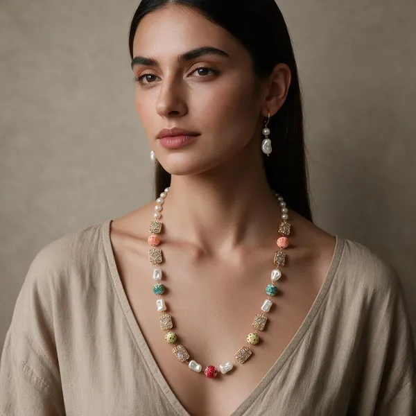 Multicolor_Pearl_Mother_Of_Pearl_Brass_Beaded_Necklace_For_Women