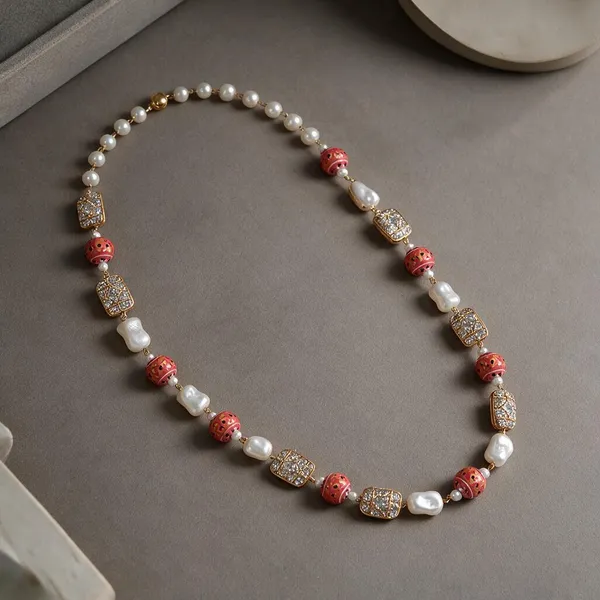 Multicolor_Pearl_Mother_Of_Pearl_Brass_Beaded_Necklace_For_Women