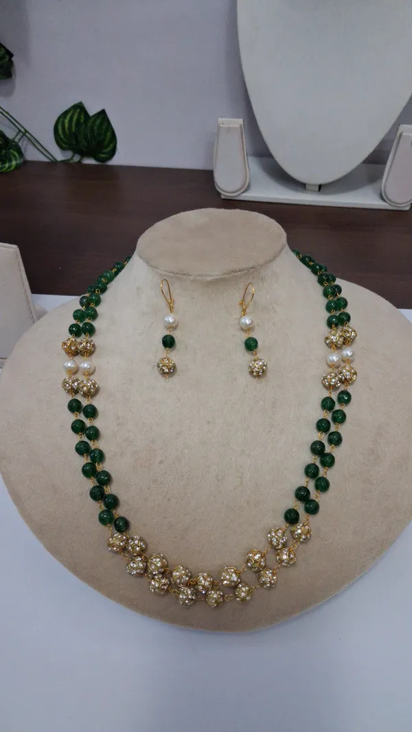 Multicolor_Quartz_Onyx_Zirconia_Pearl_Sarafa_String_Necklace_For_Women