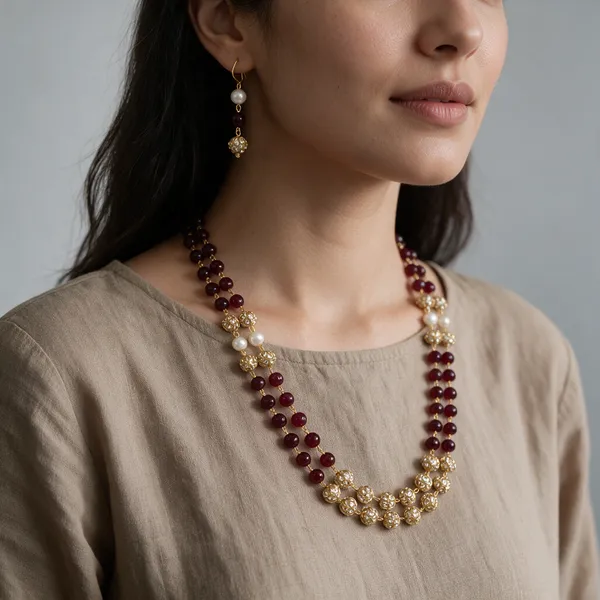 Multicolor_Quartz_Onyx_Brass_Statement_Necklace_For_Women