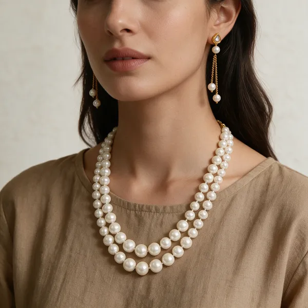 White_&_Polki_Pearl_Necklace_with_Dangle_Earrings_Set_for_Women