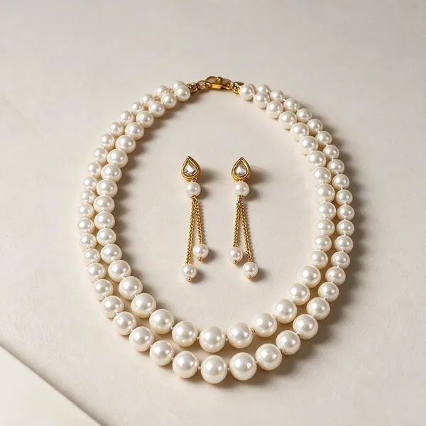 White_&_Polki_Pearl_Necklace_with_Dangle_Earrings_Set_for_Women