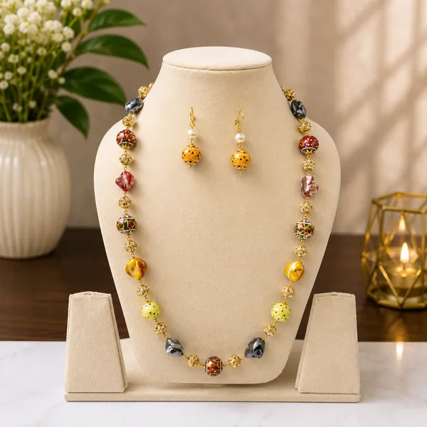 Gold_White_Brass_Pearl_Cubic_Zirconia_Deco_Beaded_Necklace_For_Women