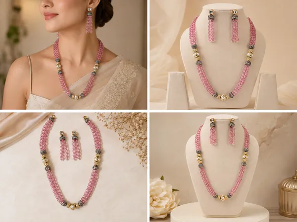 White_Hydro_Quartz_Pearl_Brass_Beaded_Necklace_For_Women