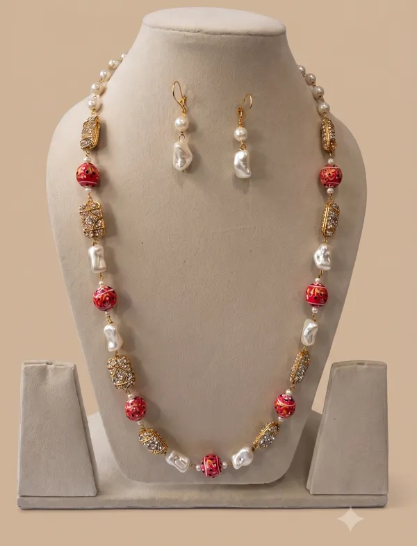 Multicolor_Pearl_Mother_Of_Pearl_Brass_Beaded_Necklace_For_Women