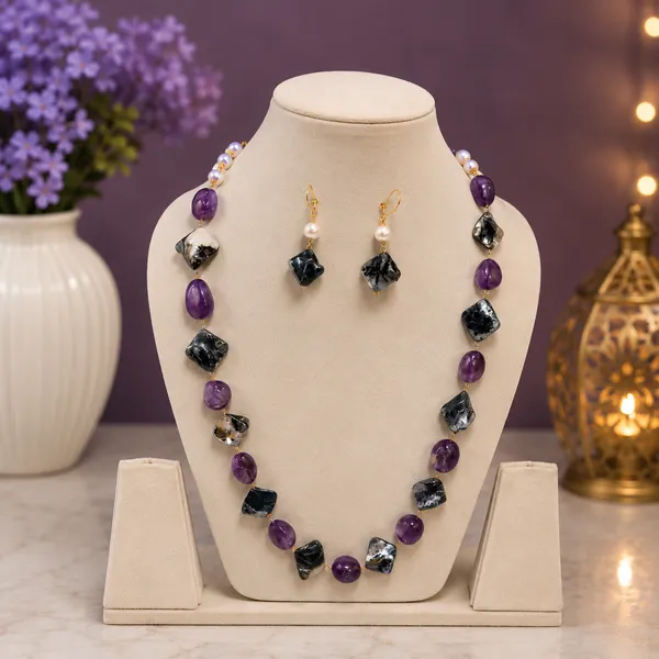 Purple_And_White_Natural_Amethyst_Mother_Of_Pearl_Brass_Necklace_For_Women