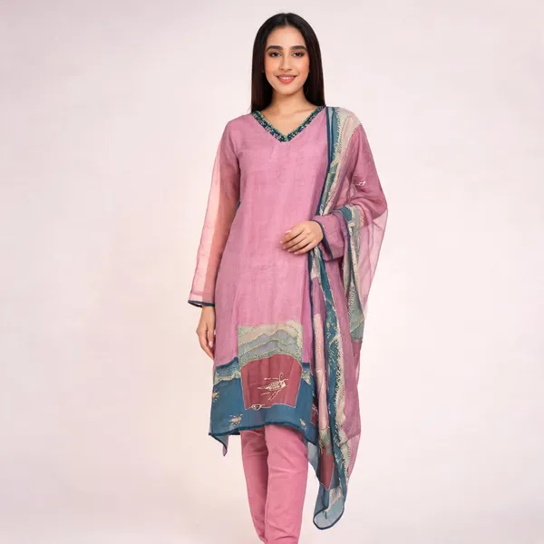 Pink_Mul_Chanderi_Straight_Contrast_Border_Kurta_Set_For_Women