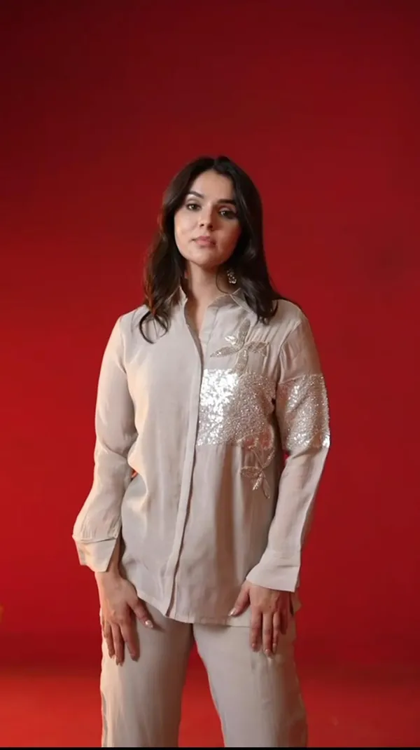 Beige_Embellished_Shirt_And_Pants_Set_for_Women