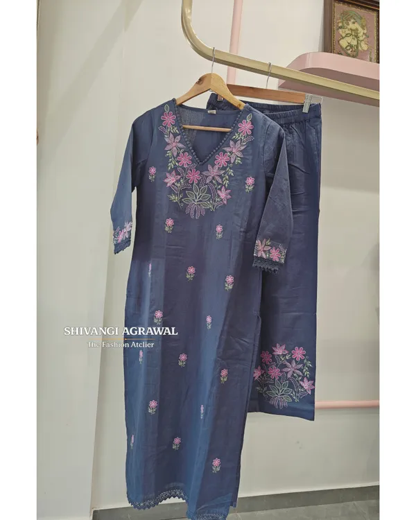 Blue_Cotton_Straight_Floral_Embroidered_Kurta_Set_For_Women