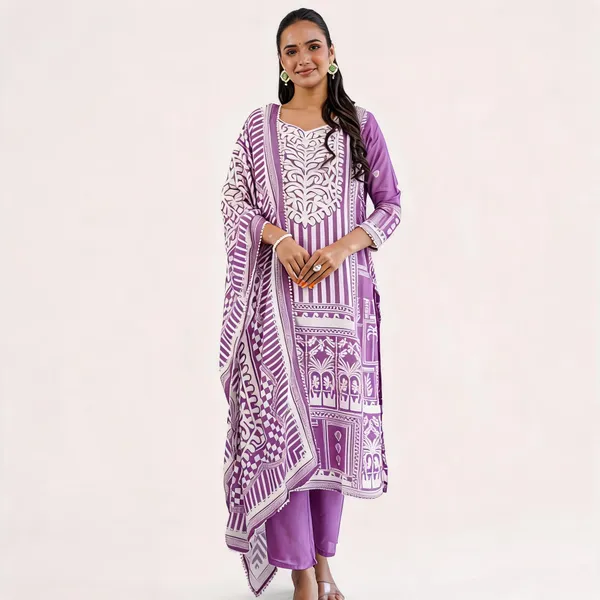 Purple_Muslin_Straight_Printed_Kurta_Set_For_Women