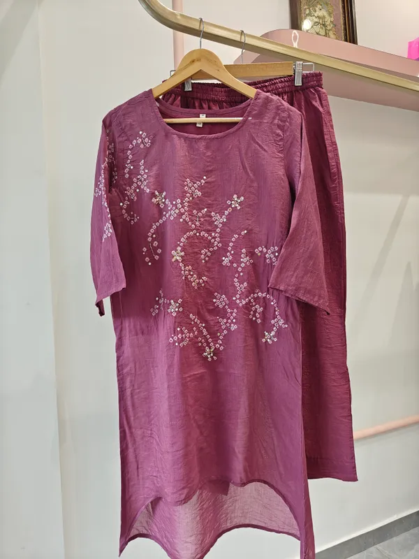 Purple_Mul_Chanderi_Straight_Embroidered_Kurta_Set_For_Women