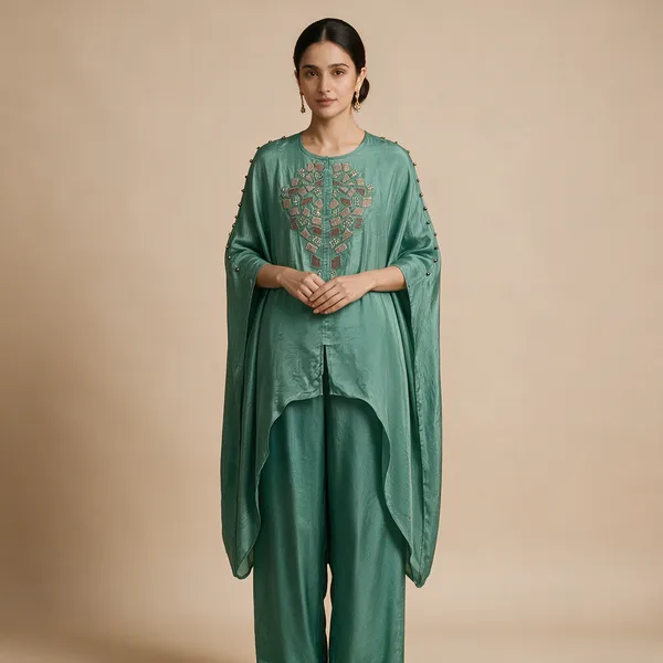 Teal_Chinnon_Relaxed_Embellished_Coord_Set_For_Women