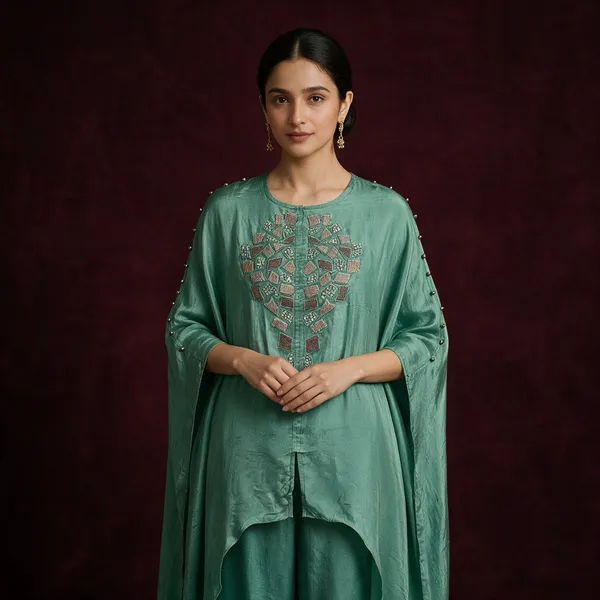 Teal_Chinnon_Relaxed_Embellished_Coord_Set_For_Women