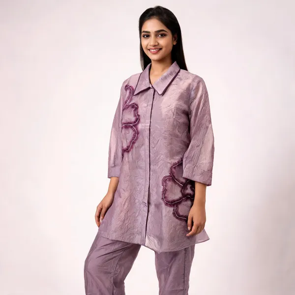 Lavender_Tissue_Straight_Floral_Applique_Coord_Set_For_Women