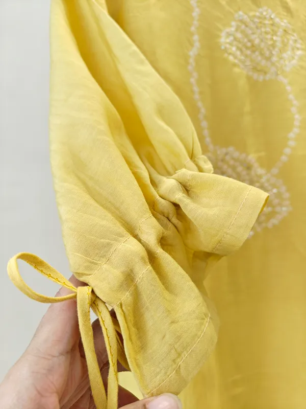 Yellow_Mul_Chanderi_A_line_Embellished_Kurta_Set_For_Women