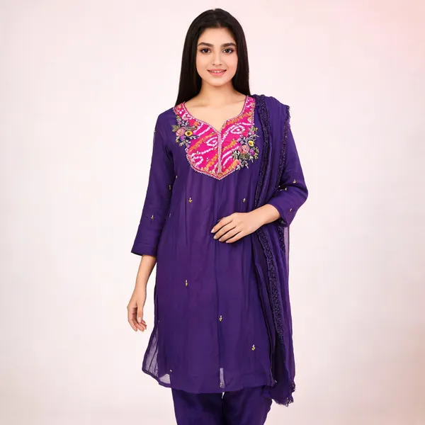Purple_Mul_Chanderi_Straight_Embroidered_Kurta_Set_For_Women