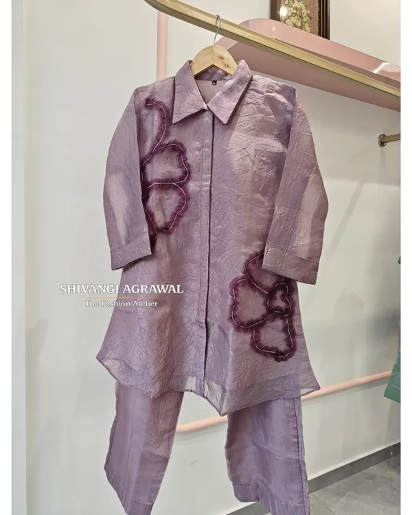 Lavender_Tissue_Straight_Floral_Applique_Coord_Set_For_Women
