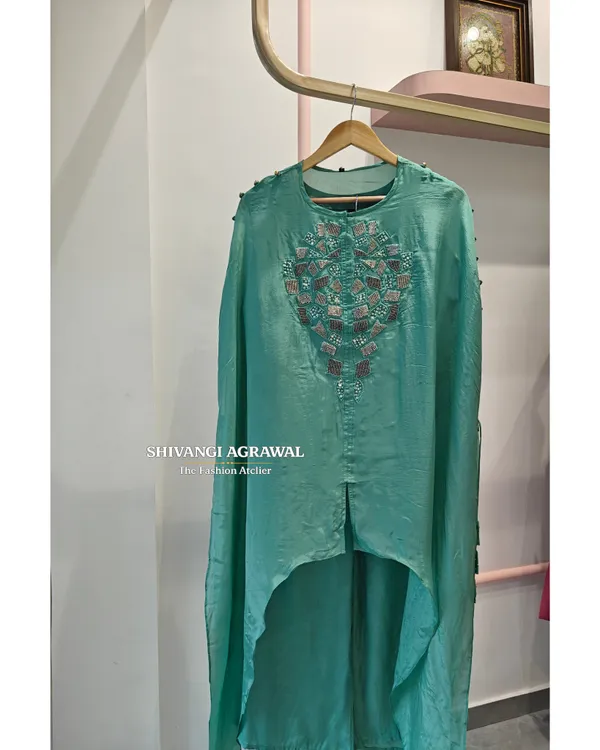 Teal_Chinnon_Relaxed_Embellished_Coord_Set_For_Women