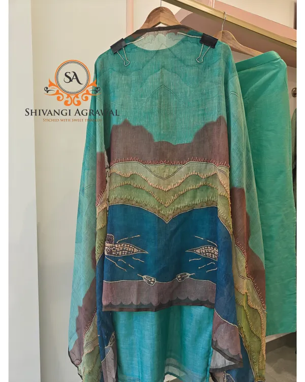Teal_Mul_Chanderi_Straight_Kurta_Set_For_Women