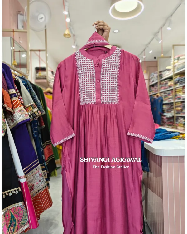 Surat_Mul_Chanderi_Deep_Rose_Pink_set