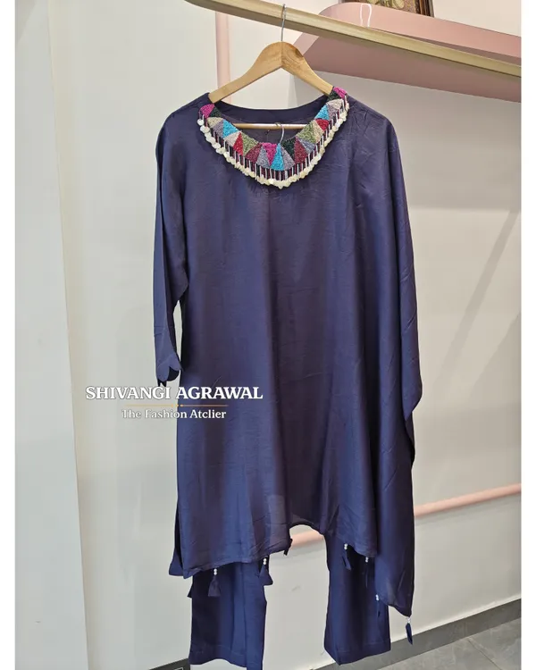 Navy_Blue_Dolla_Silk_oneside_kaftan_CoordSet_For_Women